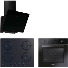 Resim Hoover & Candy Vivara Ankastre Set (HDG6C1GBTK Davlumbaz + CVW6BB Ocak + FCP405N/E Fırın) 