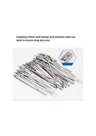 Resim Padalink 200 Adet 4.6mm Genişlikli Paslanmaz Çelik Kendi Kilitleyen Kabloluk, Güçlü Sabitleme İçin Ev Ofis Garaj Elektrik Kabloları Yönetimi Seti 