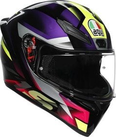 Resim AGV K1 S Motosiklet Kaskı Kapalı Kask Fastlap Black Purple Pink L 