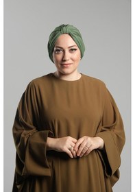 Resim Hürrem Bone Yağ Yeşili Pratik Hazır Geçmeli Tesettür Bone Sandy Pileli Salaş 2121 36 Yağ Yeşili Yeşil 