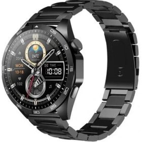 Resim Wearfit Pro Gt4 Max Siyah Yuvarlak Spor Akıllı Saat 3 Kordonlı Çelik, Deri ve Silikon Kordon Huawei Samsung Apple iPhone 