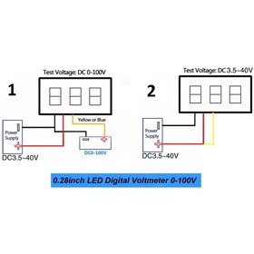 Resim Genel Markalar 0.28 Inch Dc 0-100v Mini Digital Voltmetre 3 Kablolu Dc Kırmızı 