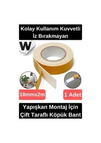 Resim Kolay Kullanım İz Bırakmayan Su Sızdırmaz Yapışkan Montaj İçin Çift Taraflı Köpük Bant 2 Mt 1 Adet 