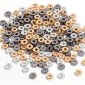 Resim 100 adet 6mm CCB Charm Aralık Boncukları - DIY Takı, Ayakkabı & Saat Aksesuarları için Düz Yuvarlak Tekerlek Tasarımı 