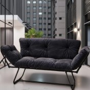Resim Modern Yataklı Ikili Kanepe – Mekanizmalı Çekyat Koltuk, Ergonomik ve Estetik Tasarım, Füme 