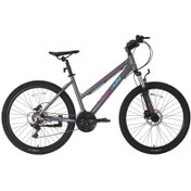 Resim BİSAN ATHENA DAĞ BİSİKLETİ 48 CM HD 27.5 JANT 21 VİTES METALİK GRİ MAVİ - MOR 