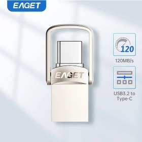 Resim Eaget 32gb.usb 3.2 Ve Type-c Girişli Süper Hızlı Usb Flash Bellek 