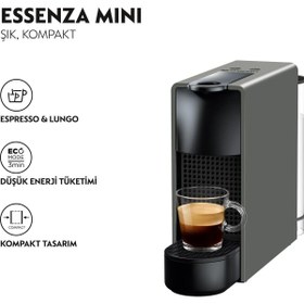 Resim Nespresso Essenza Mini C 35 Grey Bundle Kahve Makinesi 