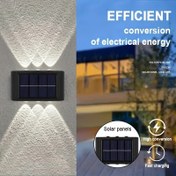 Resim 1/4 adet Güneş Enerjili LED Dış Mekan Lambaları, Bahçe Sokak Peyzaj Balkon Dekoratif Güneş Duvar Lambaları, Kolay Kurulum, Avlu, Sokak, Çit, Garaj, Bahçe Mükemmel Dekorasyon için Uygun 