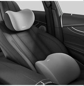 Resim Honeybeeshop Modern Minimalist 2 Adet Gri Hafıza Köpük Araba Boyun Ve Bel Yastığı Ofis Bilgisayar Oyun Koltuğu İçin Rahat Destek Sürüş İçin İdeal 