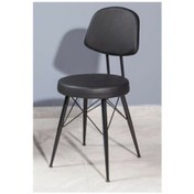 Resim sandalyecafesi 4 Adet 45 cm Metal Ayaklı Deri Eyfel Sırtlı Sandalye Sc88831 
