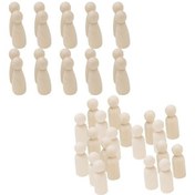 Resim 40 Paket 65mm Bitmemiş Ahşap Bebekler, Peg Insanlar, Bebek Gövdeleri, Ahşap Yurt Dışından 