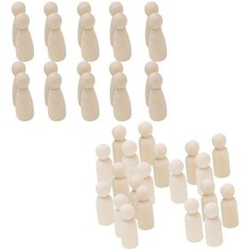 Resim 40 Paket 65mm Bitmemiş Ahşap Bebekler, Peg Insanlar, Bebek Gövdeleri, Ahşap Yurt Dışından 