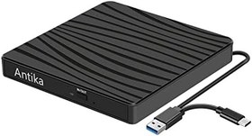 Resim Antika-Harici DVD Sürücüsü USB 3.0 Tip-C Taşınabilir CD DVD Burner Optik Sürücü DVD Sürücüsü DVD/CD +/- RW Harici CD Sürücüsü Dizüstü Masaüstü için Win7/Win8/Win10/MacPro/MacBook/OS/XP(TypeC) 