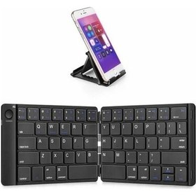 Resim Samsers Katlanabilir Bluetooth Klavye Stand Tutuculu Siyah Bt X 1 