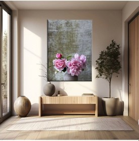 Resim Vazodaki Pembe Çiçekler Kanvas Tablo 