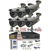 Resim Ids - 6 Kameralı 1080P Fullhd 5Mp Sony Lensli Kamera Seti - 2073 
