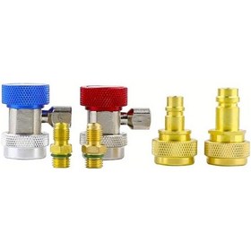 Resim Dashanshop R1234yf Manuel Hızlı Kuplör Adaptörü Manifold Bağlantı Hortumları 