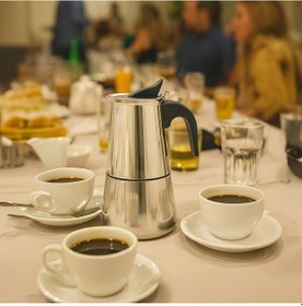 Resim 4 Bardak Paslanmaz Çelik Moka Pot Siyah Saplı Manuel Espresso Makinesi Indüksiyon Uyumlu Ev Ve Kamp 