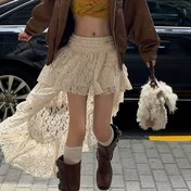 Resim Kedi Kulaklı Tasarımıyla Spechir Kadın Orta Uyluk Etek - Şık Kahverengi Polyester Karışımı, Yüksek Bel A-Şekilli Etek Ön Fermuar Detayıyla, Bahar/Yaz İçin Mükemmel, Etek 