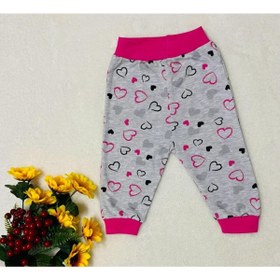 Resim Ayliz Bebe 2'li kız bebek ve çocuk kalp desenli tek alt pijama seti 
