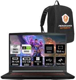 Resim MSI Thin GF63 i5 12450H 36GB 512GB SSD RTX3050\u002F4GB 15.6\ FHD 144HZ W11P 12UC-877XTR & PER4 ÇANTA 