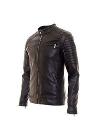 Resim Oliggopol Erkek Siyah İç Cepli Slim Fit Spor Deri Ceket Cm Siyah 
