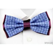 Resim Brianze Noktalı Çizgili Bordo Mavi Papyon DP-8 Bordo - Mavi 