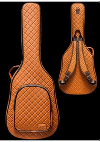 Resim Klasik Gitar Çantası-kılıfı-kalın-gigbag-kahverengi Kapitoneli-suni Deri 