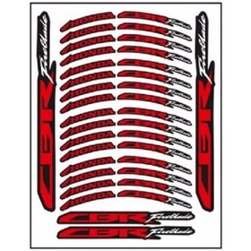 Resim Honda Cbr Kırmızı Baskı 1 Set Jant Şeridi Renkli 