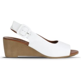 Resim Bueno Shoes Beyaz Deri Kadın Dolgu Topuklu Sandalet 01WE4002 01WE4002 