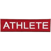 Resim Ex Patch Kırmızı Zemin Athlete Yazılı Patch Peç - 12x3 cm 
