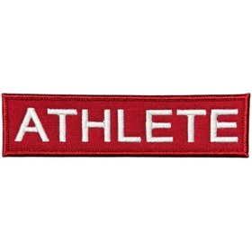 Resim Ex Patch Kırmızı Zemin Athlete Yazılı Patch Peç - 12x3 cm 