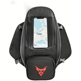 Resim Topshop1 Manyetik Motosiklet Çantası Kırmızı Motosiklet Yakıt Tankı Çantası Navigasyon Evrensel Taşınabilir Kırmızı 