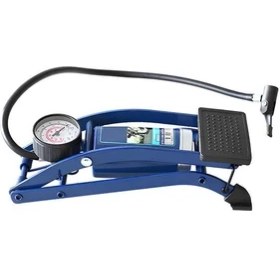 Resim Badem10 Ayak Tipi Hava Pompası Göstergeli Tekli Teker Araç Bisiklet Top Pompası 