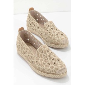 Resim Bambi Bej Hasır Kadın Espadril K01117092328 