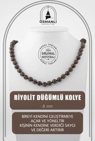Resim OSMANLI DOĞAL TAŞ Riyolit 8 Mm Düğümlü Doğal Taş Kolye 