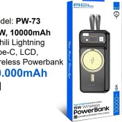 Resim ACL Pw-73 15w 10000mAh Dahili Lightning Type-c Lcd Wireless Powerbank 