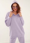 Resim daily basicss %100 Pamuklu Lila Rengi Oversize Eşofman Takımı 