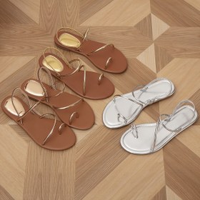 Resim Kadınlar için Parmak Arası Askılı Slingback Sandaletler, Rahat Basit Açık Hava Modası Parmak Arası Tasarım Bahar Yaz Düz Sandaletler 