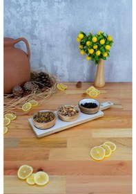 Resim Bambum Kangura - Mango Ağacı 4 Parça Çerezlik Sunumluk Limon Desen Ahşap 