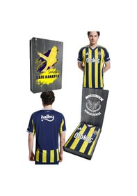 Resim Fenerbahçe Lisanslı 2025/26 Çubuklu Yeni Sezon Forma Ahşap Kutulu Sarı - Lacivert 