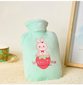 Resim Karikatür Kadife Kapak Kalınlaşmış Patlamaya Dayanıklı Pvc Su Dolu Sıcak Su Torbası, Renk: 1000ml Açık Yeşil 