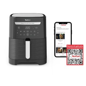 Resim Tefal EasyFry & Grill XXL EY801815 sıcak hava fritözü, 1830W, 6,5L kapasite, ızgara fonksiyonu, 8 program, 2 pişirme bölgesi, Extra Crisp teknolojisi, Sync fonksiyonu, yapışmaz kaplama, siyah. 