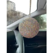 Resim Kristal Tasli Disko Topu Dikiz Ayna Susu Kucuk 6cm Gokkusagi 