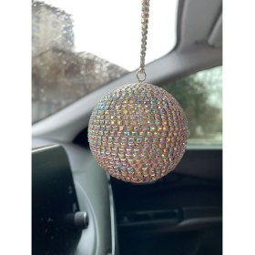 Resim Kristal Tasli Disko Topu Dikiz Ayna Susu Kucuk 6cm Gokkusagi 