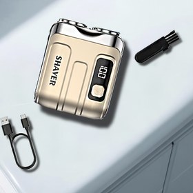 Resim Erkekler için Çift Bıçaklı Tıraş Makinesi - Yüzen Güvenlik Bıçağı ile 300mAh Şarj Edilebilir Elektrikli Tıraş Makinesi, Islak/Kuru Kullanım, USB Şarj ve Tek Dokunuşla Pil Görünümü - İdeal Tatil Hediyesi 