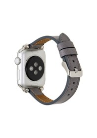 Resim Bouletta Apple Uyumlu Watch Hakiki Deri Kordon 38-40-41 MM Ferro Gri 