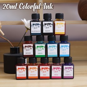 Resim 20ml Renkli Mürekkep, 12 Farklı Renk Mevcut, Karbon Kullanmadan, Plastik Şişeli, Hızlı Kuruyan, Kiremeyen, Tüm Kalemler, Kaleme Çıkarma Kalemleri, Su Temizleme Fırçaları İçin Uygun 