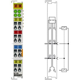Resim Beckhoff KL1114 | Bus Terminali, 4 kanallı dijital giriş, 24 V DC, 0,2 ms, 2-/3-kablolu bağlantı | Beckhoff 